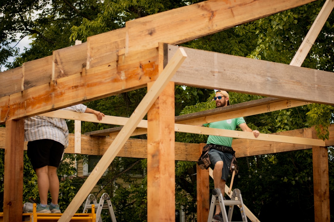 Framing contractor working at height on a residential job site in Texas without fall protection