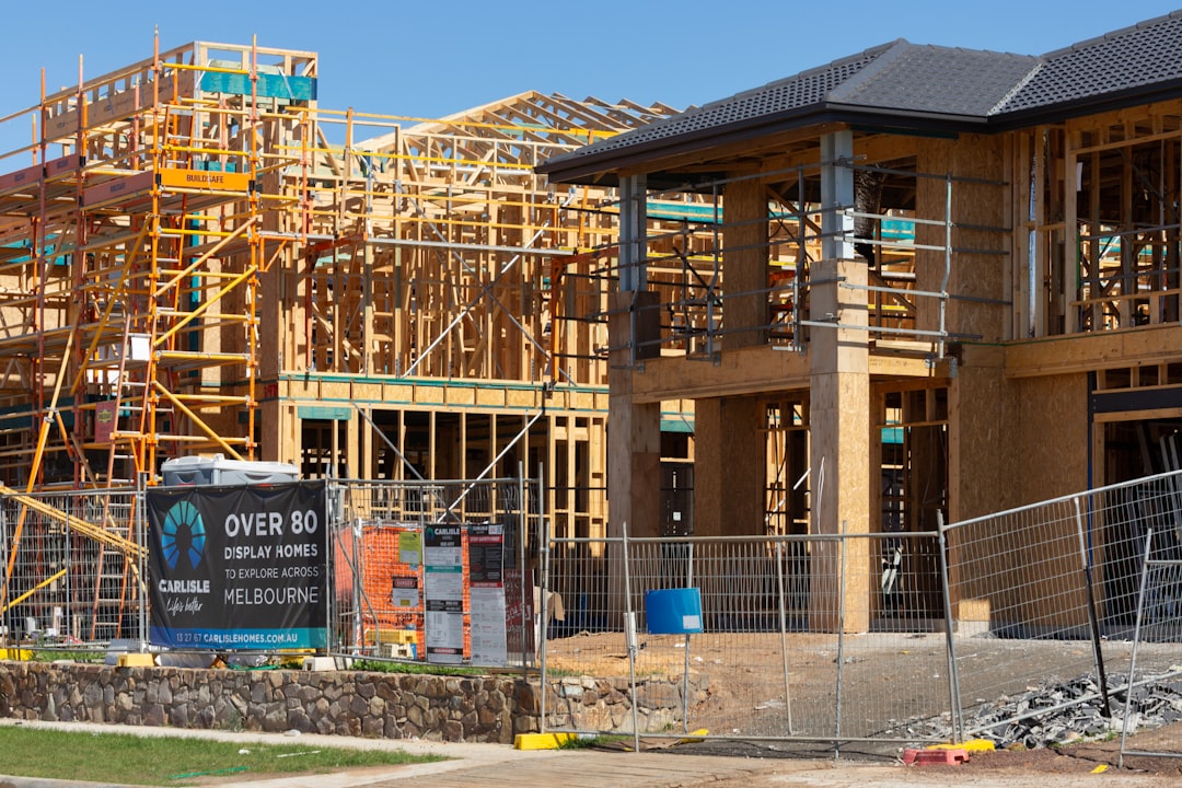 Scaffolding on a commercial construction site in Kentucky where OSHA cited safety violations