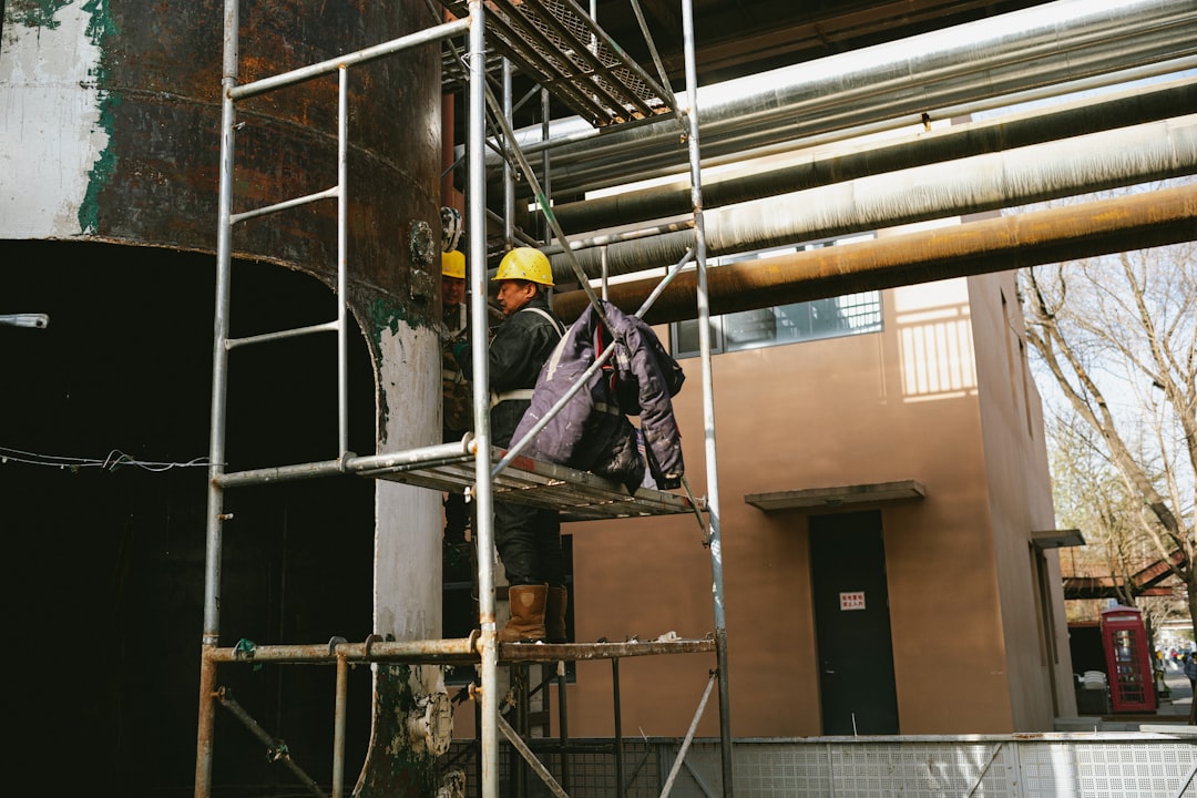 Scaffolding erected on a commercial building exterior in Philadelphia, Pennsylvania, illustrating a common site for OSHA 1926.451 scaffolding violations